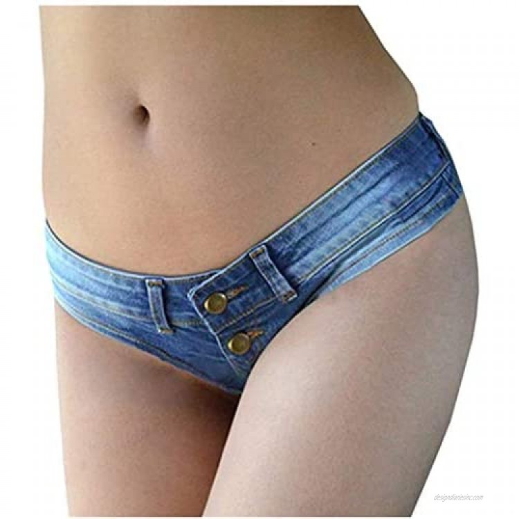 Women's Low Rise Mini Denim Shorts Beach Clubwear Sexy Jeans Double Button Hot Pants