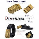 Barry.Wang Mens Ratchet Belt Genuine Leather Belt with Automatic Buckle Alloy Gift Set for Men