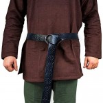 HiiFeuer Medieval Embossed PU Leather O Ring Belt Retro Renaissance Knight Belt