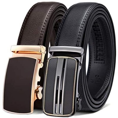 Mens Belt 2 Units Gift Pack Bulliant Leather Ratchet Belt For Men Size Adjustable