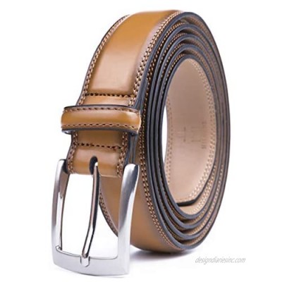 Men's Genuine Leather Dress Belt  Handmade  100% Cow Leather  Fashion & Classic Designs for Work Business and Casual