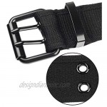 moonsix Canvas Web Belts for Men Solid Color Casual Double Hole Grommet Belt