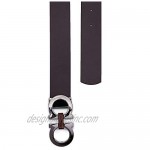 Salvatore Ferragamo Men's Double Gancio Reversible Belt with Wood Detail Silver/Black/Brown 44