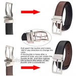 ToyRis Men's Belt Leather Reversible Belt 1 3/8 Wide Mens Casual Dress Belt One for 2 Colors