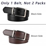 ToyRis Men's Belt Leather Reversible Belt 1 3/8 Wide Mens Casual Dress Belt One for 2 Colors