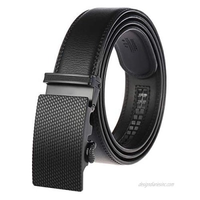Volanic Men's Leather Ratchet Dress Belt for Men with Automatic Buckle