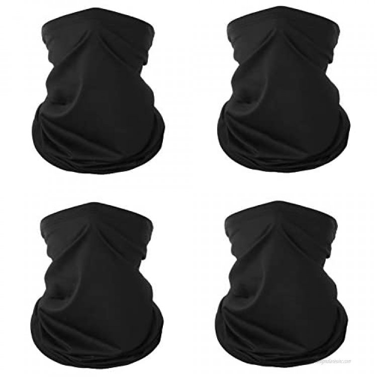 4 Pack Neck Gaiter Face Mask : Balaclava Mask & Bandana Headband for Men Women