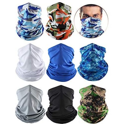 8 Pieces Summer UV Protection Neck Gaiter Scarf Cooling Breathable Face Balaclava Scarf