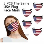 American Flag Bandana 5 pcs Reusable Covering and 1 Seamless Face Scarf Breathable Balaclava for Outdoor Sports