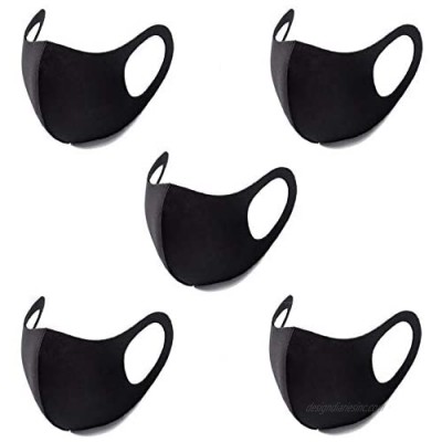 igozen 5 Pack Unisex Adult Nanosase G Sports face Masks BNS Poly Spandex (Black  Set of 5)
