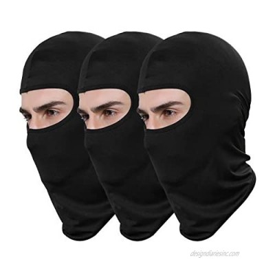 Pack of 3 Lycra Bandana Face Hat for Outdoor Airsoft Motorcycle Ski Mask Winter Sun Balaclava Black Tactical Hood Helmet