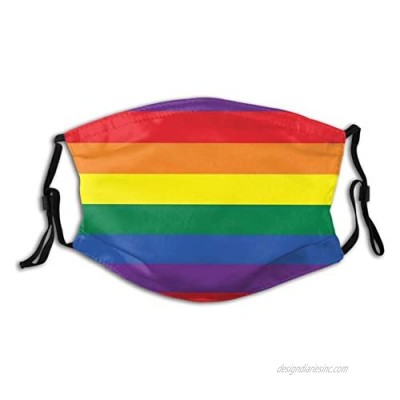 Rainbow Pulse Hearbeat Lgbt Face Mask Unisex Balaclava Washable Reusable Cloth Fashion Scarf