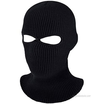 SATINIOR 2-Hole Knitted Full Face Cover Ski Neck Gaiter  Winter Balaclava Warm Knit Beanie for Outdoor Sports