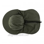 LLmoway Mens Mesh Flap Sun Hat UPF50+ Wide Brim Breathable Outdoor Fishing Cap