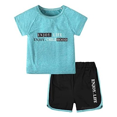 Girls Clothes Short Sets Girl 2 Piece Outfits Set T-Shirt+Shorts Set Kids Sports Summer Sets