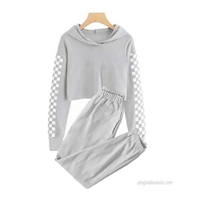 Meikulo Kids 2 Piece Outfits Girls Crop Tops Hoodies Long Sleeve Fashion Sweatshirts and Sweatpants