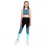 Yartina Kids Girls Sports Sets Athletic Dance Dancewear Gymnastics 2Pcs Racer Back Crop Tops with Booty Shorts