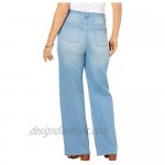 Roamans Women's Plus Size Wide-Leg Jean with Invisible Stretch Soft Comfortable