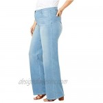 Roamans Women's Plus Size Wide-Leg Jean with Invisible Stretch Soft Comfortable